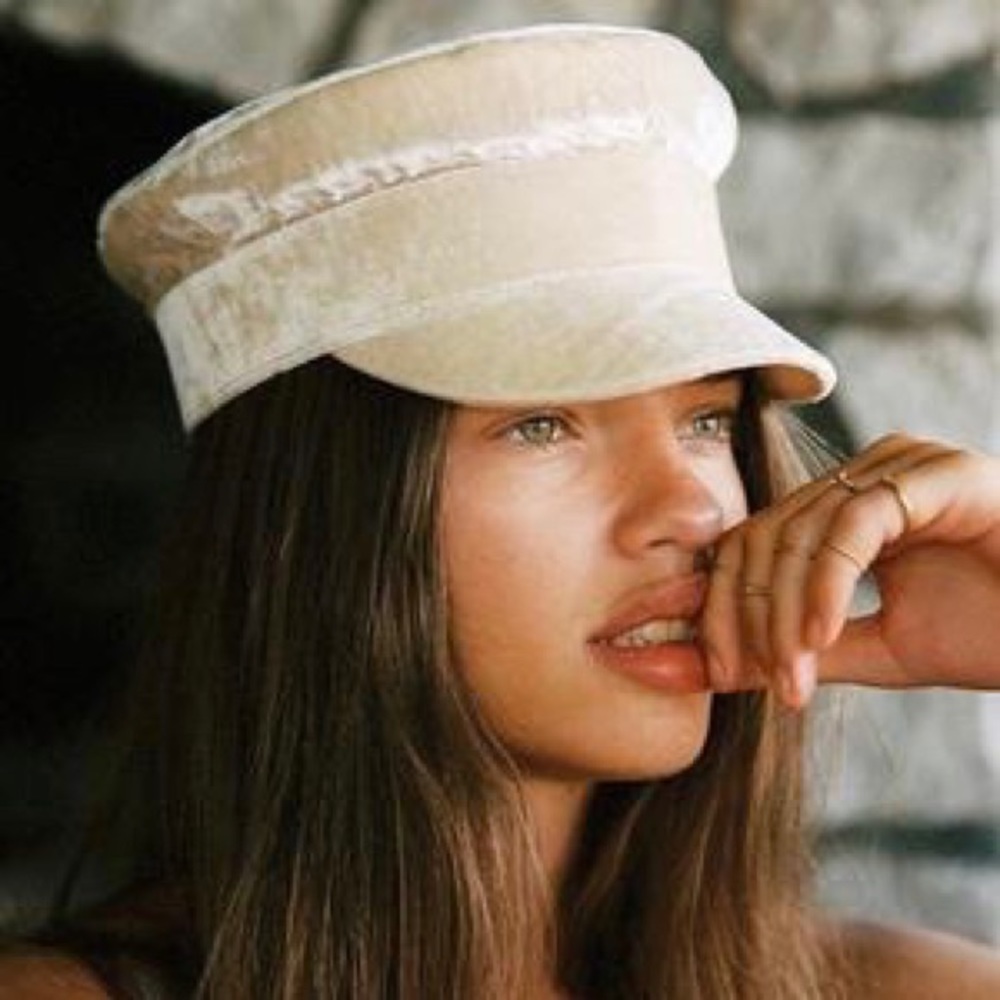 NWT Lack of Color Velveteen Cap in Gold